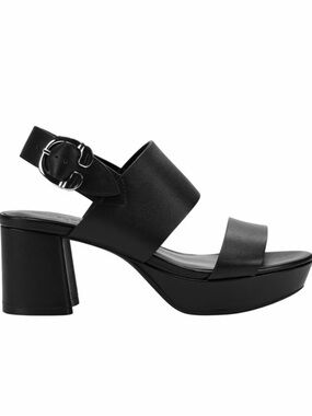 Black Platform Block Heel Sandal Aerosols Camera Platform Sandal